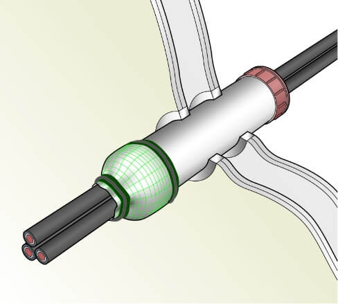 耐⽕テープ電線管タイプ「IKD」