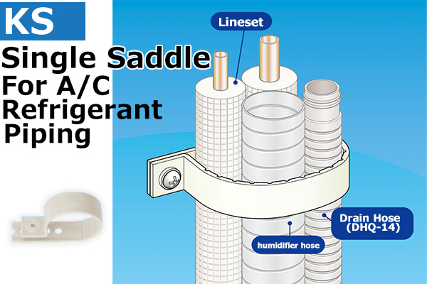 KS single saddle for A/C refrigerant piping, inaba denko, double saddle, saddle.